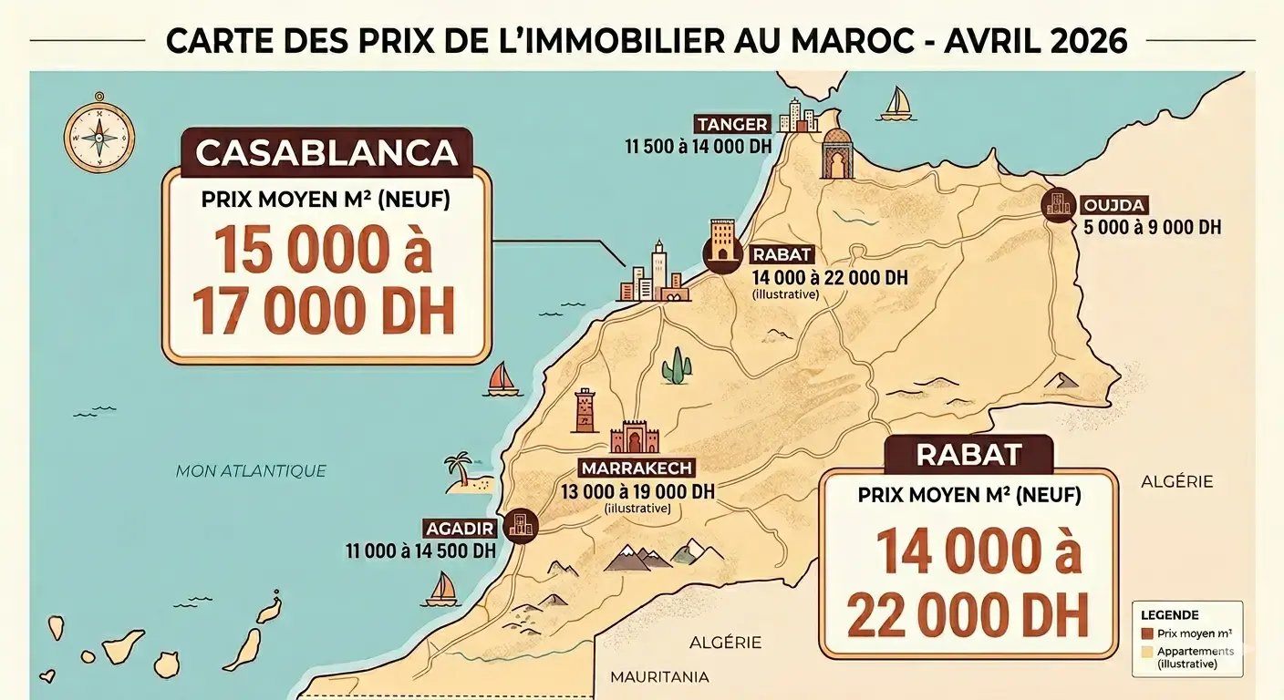 Carte prix de l immobilier maroc par ville